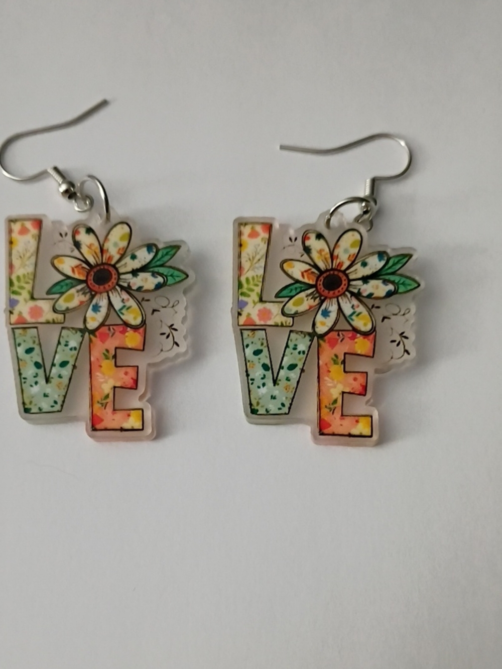 LOVE Floral Dangle Earrings in Multicolor